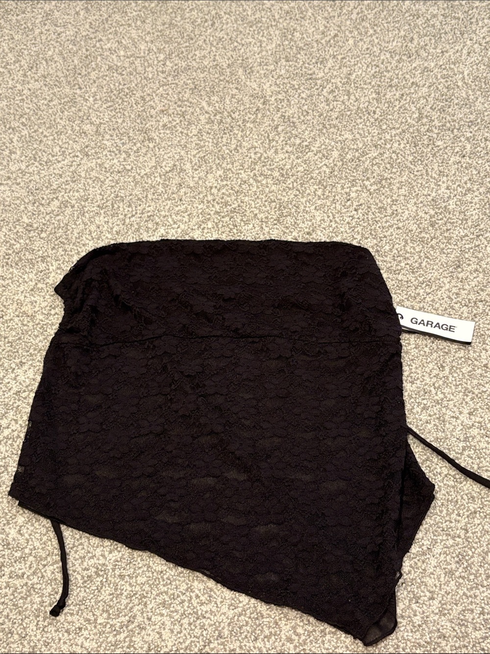 Garage Black Lace Asymmetrical backless top